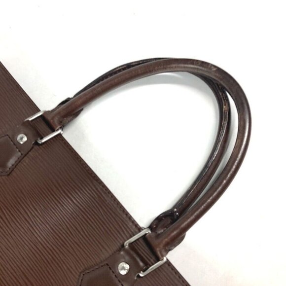 LOUIS VUITTON M5908D Epi Sac Plat Tote Bag Vertical Hand Bag Leather mocha Brown - Picture 8 of 16